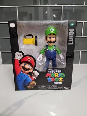 The Super Mario Bros Movie 5'' LUIGI Action Figure with Flashlight Sealed 