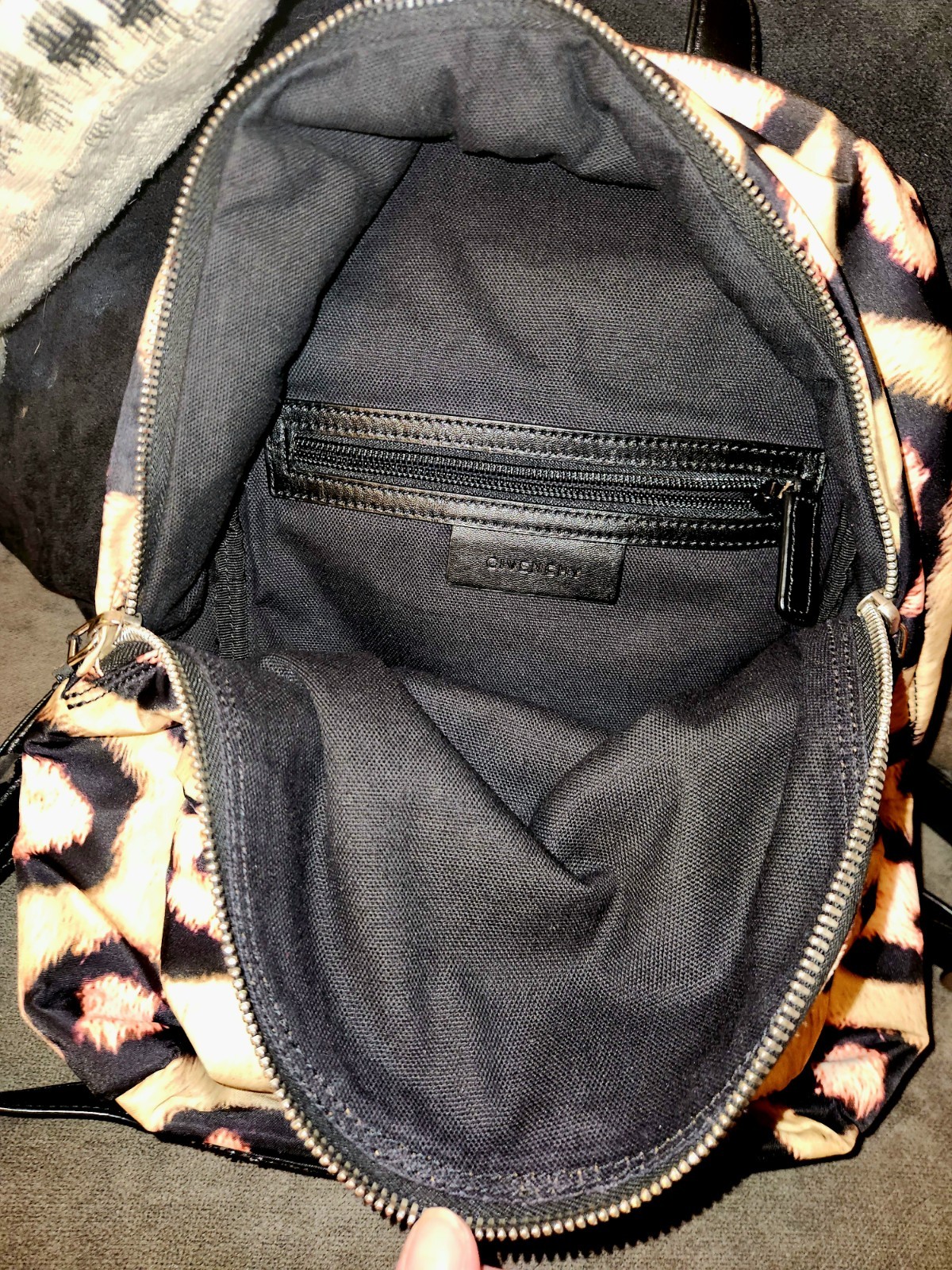 Givenchy Nylon Backpack Leopard Print Silver Hard… - image 4