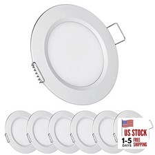 RV 2.75" Recessed LED Ceiling Light 12V Ultra-Thin Silver Finish Warm White