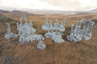 Verwitterte Ruinen - Ancient Ruins Scatter Terrain (3D gedruckt)
