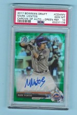 2017 Bowman Draft Mark Vientos Green Refractor Rookie Auto PSA 10 Gem Mint