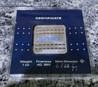 Geiger APMEX 1 oz .999 Silver Square Bar in Sealed Assay Some Toning