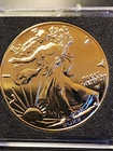 2022 American Silver Eagle Coin Covered In Gold! BU! COA! With Box!!