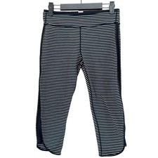 Ivivva by Lululemon Girls Rythmic Striped Mesh Insert Crop Leggings Size 14