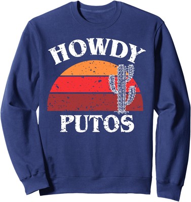 Howdy Funny Cactus Retro Vintage Nice Present Friends Unisex Crewneck Sweatshirt