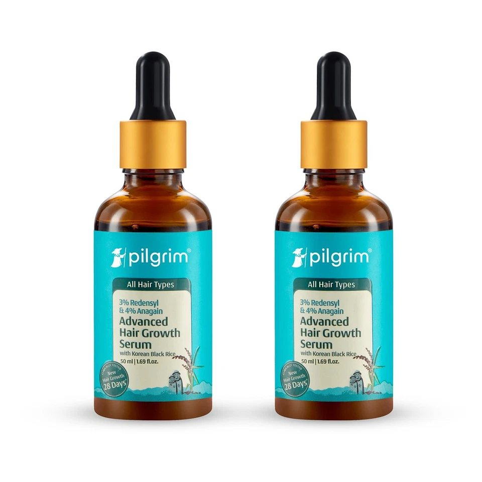 Pilgrim Redensyl 3% + Anagain 4% Advanced Hair Growth Serum (100ml) With Natural