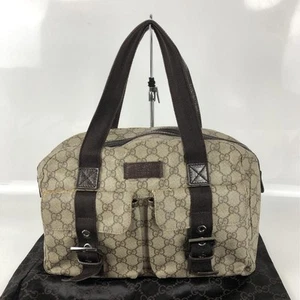 Sac à main GUCCI logo GG cuir suprême beige marron du Japon avec sac 63063K authentique