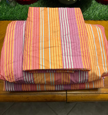 3 Pieces Striped Multi Color Fitted Flat Sheet Pillowcase Main Stays