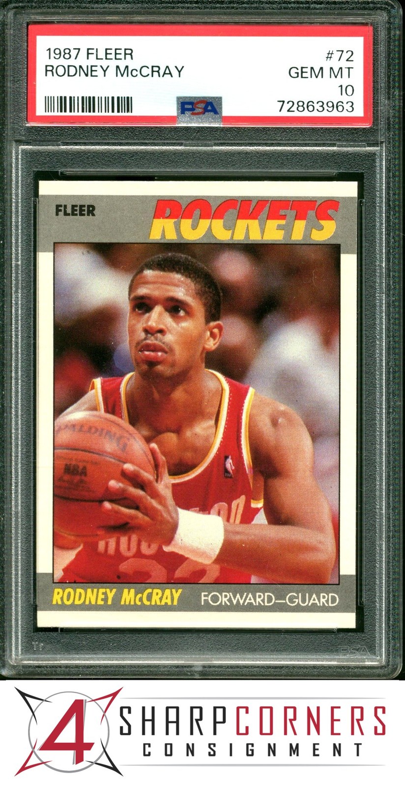 1987 FLEER #72 RODNEY MCCRAY ROCKETS PSA 10