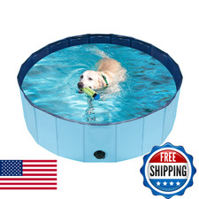 Dog Pool for Large Dogs Kiddie Pool Hard Plastic Dog Bathtub Portable Foldable P