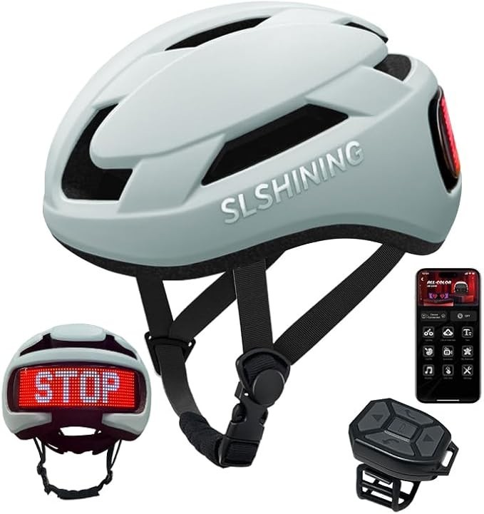 (New) Smart App Cycling Helmet with LED Display Remote Control Bike Helmet New (54.99 USD)