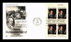 Dr Jim Stamps Benjamin West Plate Block First Day Cover Artcraft Cachet
