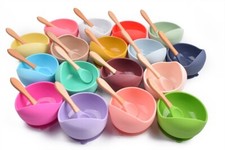 Baby Silicone Bowl  spoon New Design Soft for Baby Feeding NEW