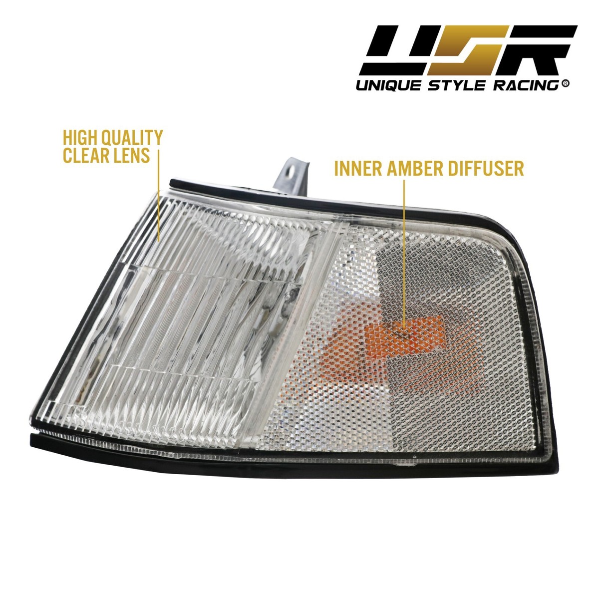 DEPO Chrome / Amber Clear Lens Corner Lights for 1990-1991 DEPO Chrome / Amber Clear Lens Corner Lights for 1990-1991