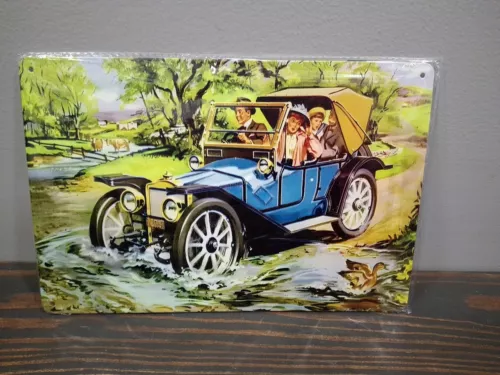 Antique Car  12 x 8 inch Metal Sign