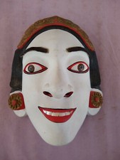 Hand Carved Topeng Bali Mask Indonesia Wall Tribal dance wood 
