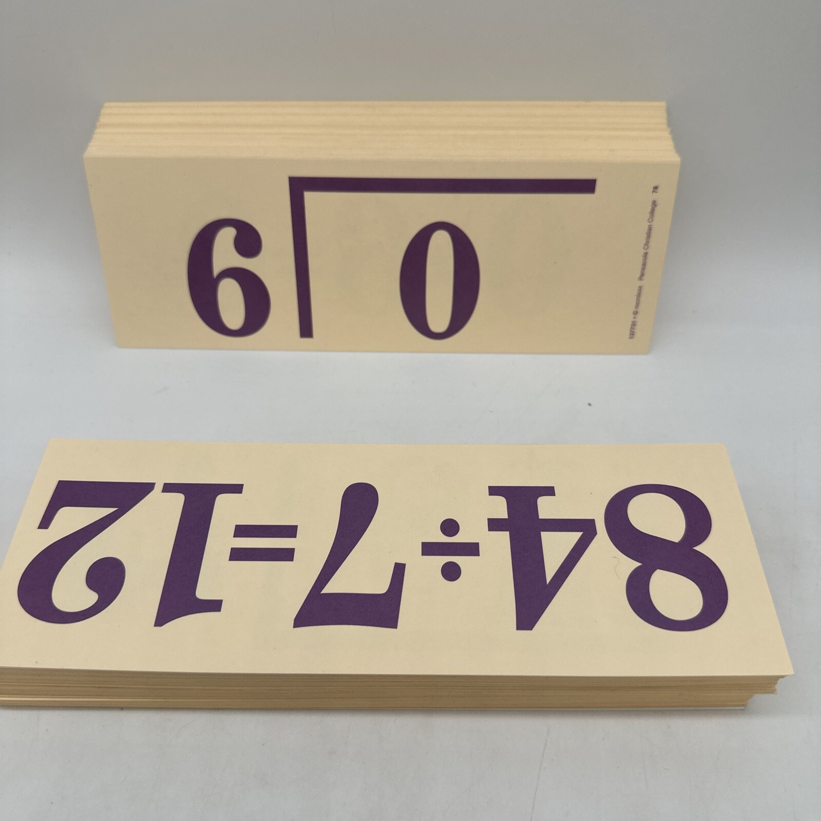 Abeka Division Flash Cards Elementary Math Arithmetic Helps 2nd6th