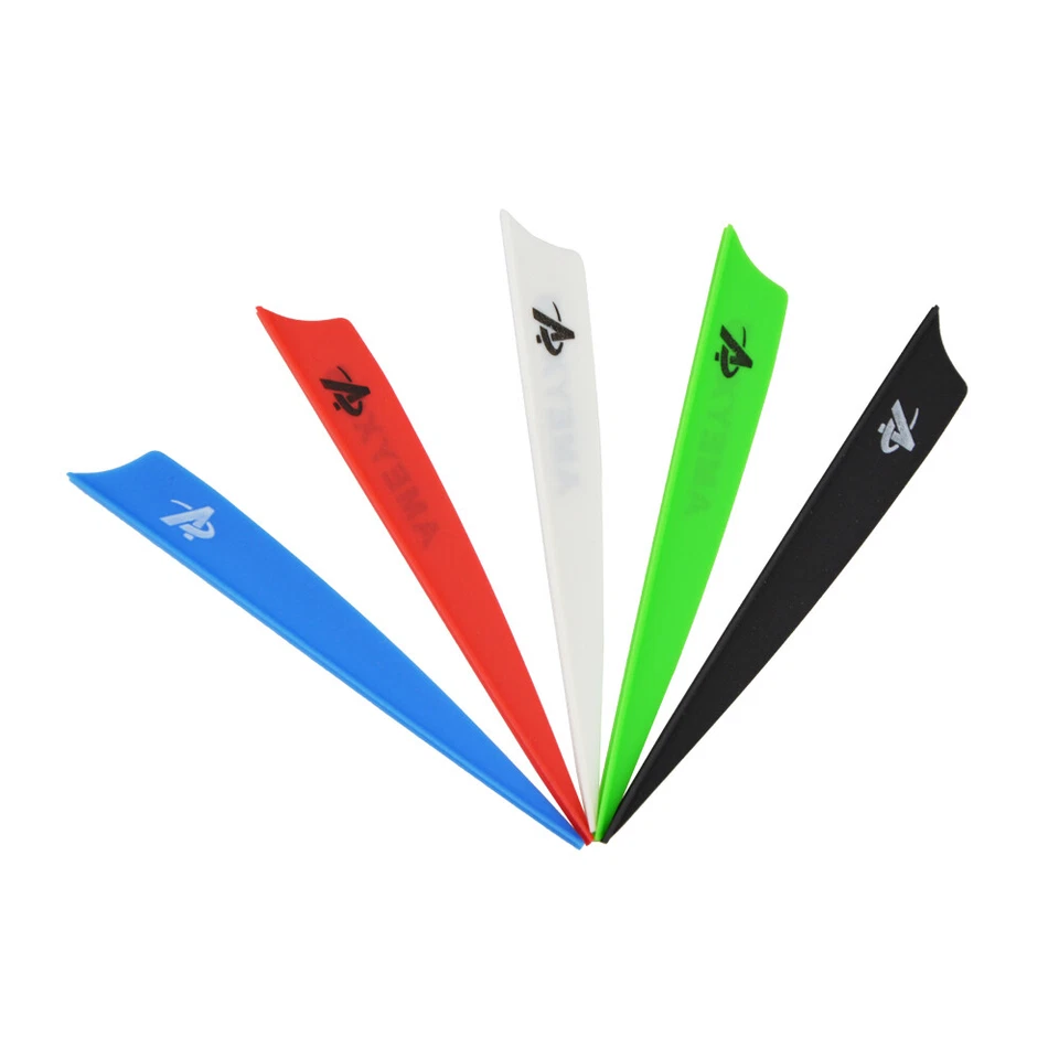 50pcs 2" 3" 4" Rubber Vanes Arrow Feather Shield DIY Shaft Fletching Bow Hunting - Image 4 of 4