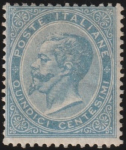 Italia Regno 1863 cent. 15 celeste chiaro Londra DLR L 18 Certificato Caffaz MNH - Foto 2 di 4
