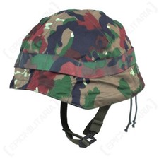Original Schweizer Armee M71 Helmüberzug – Alpenflage – Echter Überschuss