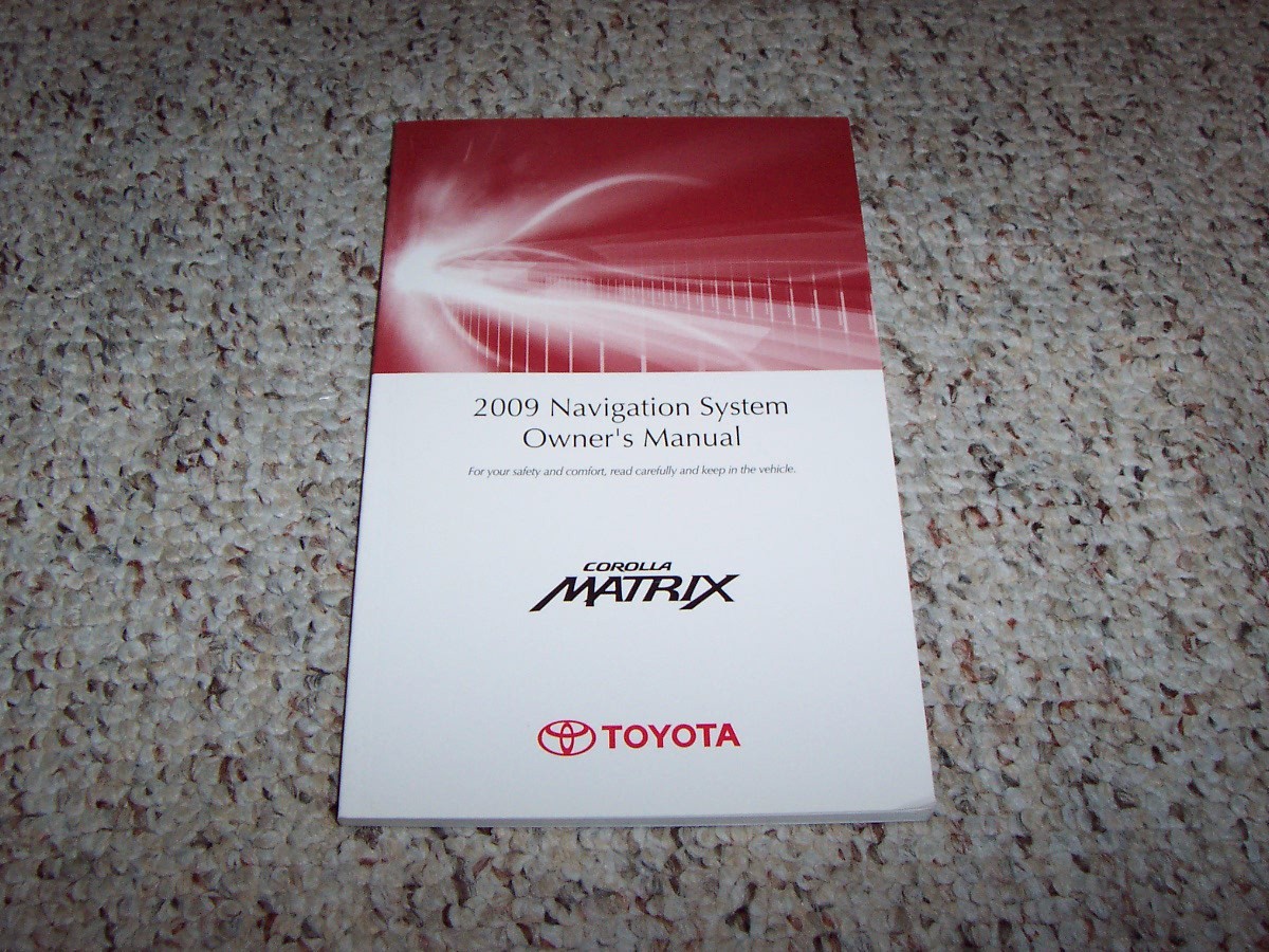 2009 Toyota Matrix Factory Navigation System Owner User Manual Guide ...