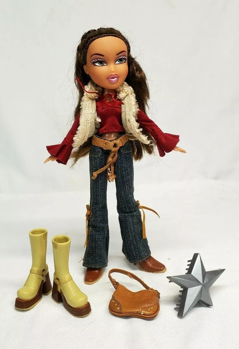 MGA Bratz 2003 STYLE IT YASMIN Hippie Chick Doll Original Outfit & Snap-On  Boots