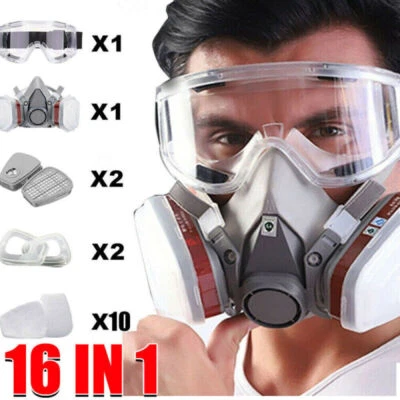 🔥6200 Atemschutz Halbmaske Gasmaske Staubmaske Lackiermaske  Mit Wechselfiltern - Bild 1 von 4