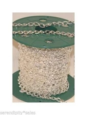 25 Ft Chunky Cable CHAIN 11x6mm Silver Plated Steel  ~ Bulk Footage ~ Sturdy