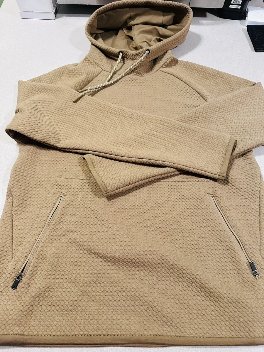 MENS Pullover Hoodie FLX Active Outdoor Comfort FLEECE Brown Small