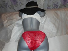 Frederick's Of Hollywood Red Lace String Tanga panty M,L,XL, sold separately