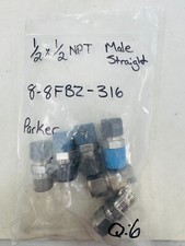 Parker 1/2" Tube OD x 1/2" MNPT 316SS Male Connector CPI 8-8 FBZ-SS Pack of 6