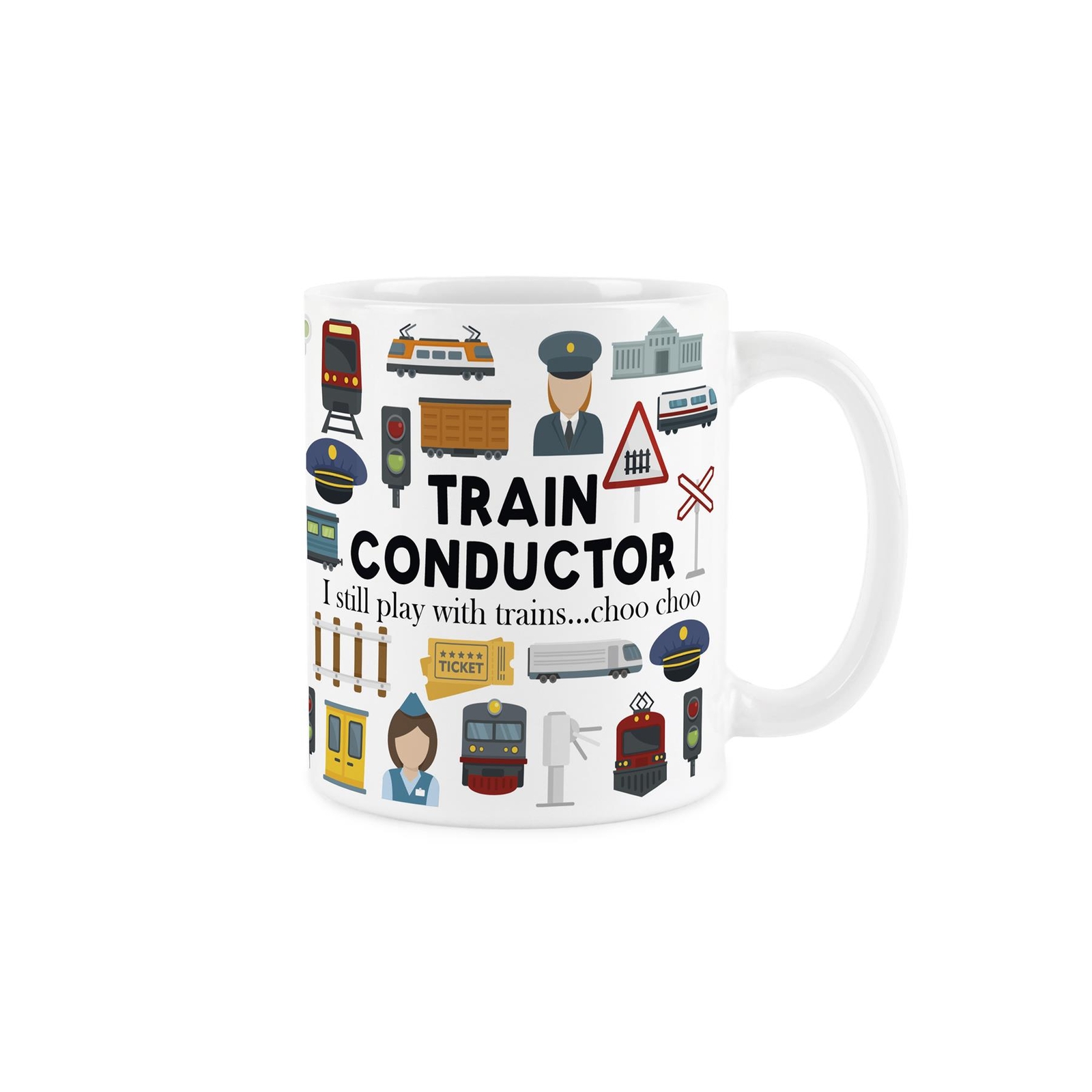 Train Conductor Mug - Novelty Railway Worker White Ceramic Mug Gift