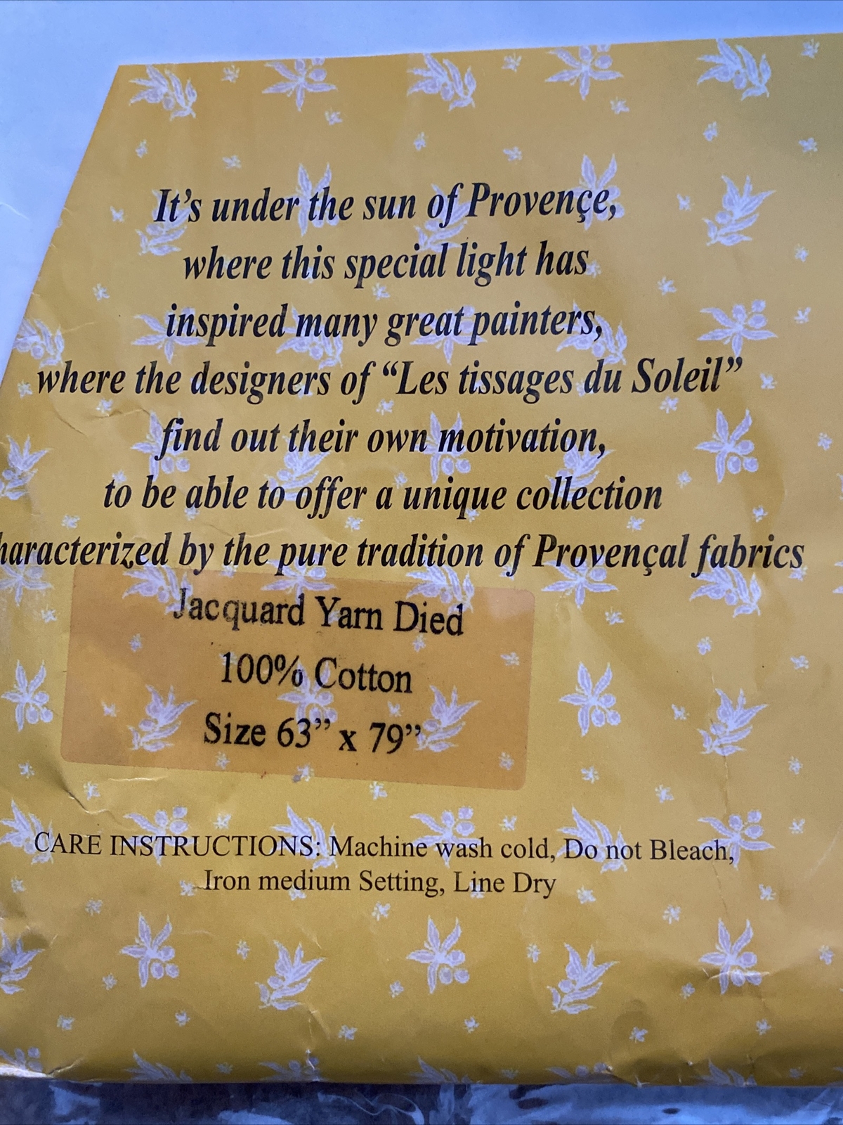 Les Tissages Du Soleil Provencial Orange & Purple  Jacquard Table Cloth 63x79