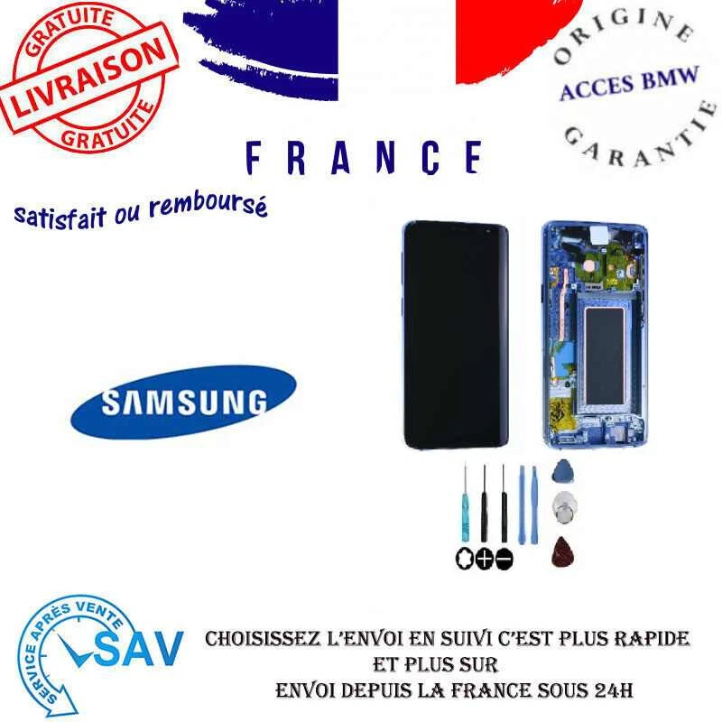 Original Ecran LCD Complet Bleu Polaris Sur Châssis Pour Samsung Galaxy S9 G960F - Photo 1/1