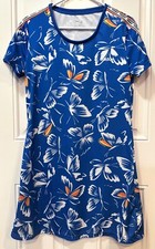 ADIDAS X FARM RIO Butterfly Print Short Sleeve Mini Dress Blue Size Medium 2019