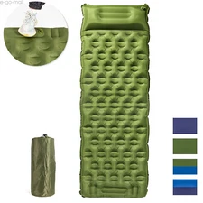 Inflating Sleeping Pad Waterproof 4-Season Camping Air Mattress Mat with Pillow