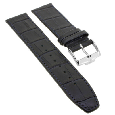 Jacques Lemans Dublin | Uhrenarmband 22mm Leder blau | 1-1579C