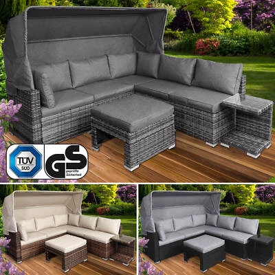 Sonneninsel Lounge Insel Gartenmöbel Sitzgruppe Poly Rattan Garten Liege BRAST