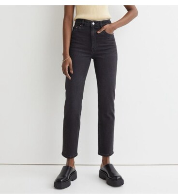 H&M Vintage Slim High Waist Ankle Length Charcoal Wash Jeans Size