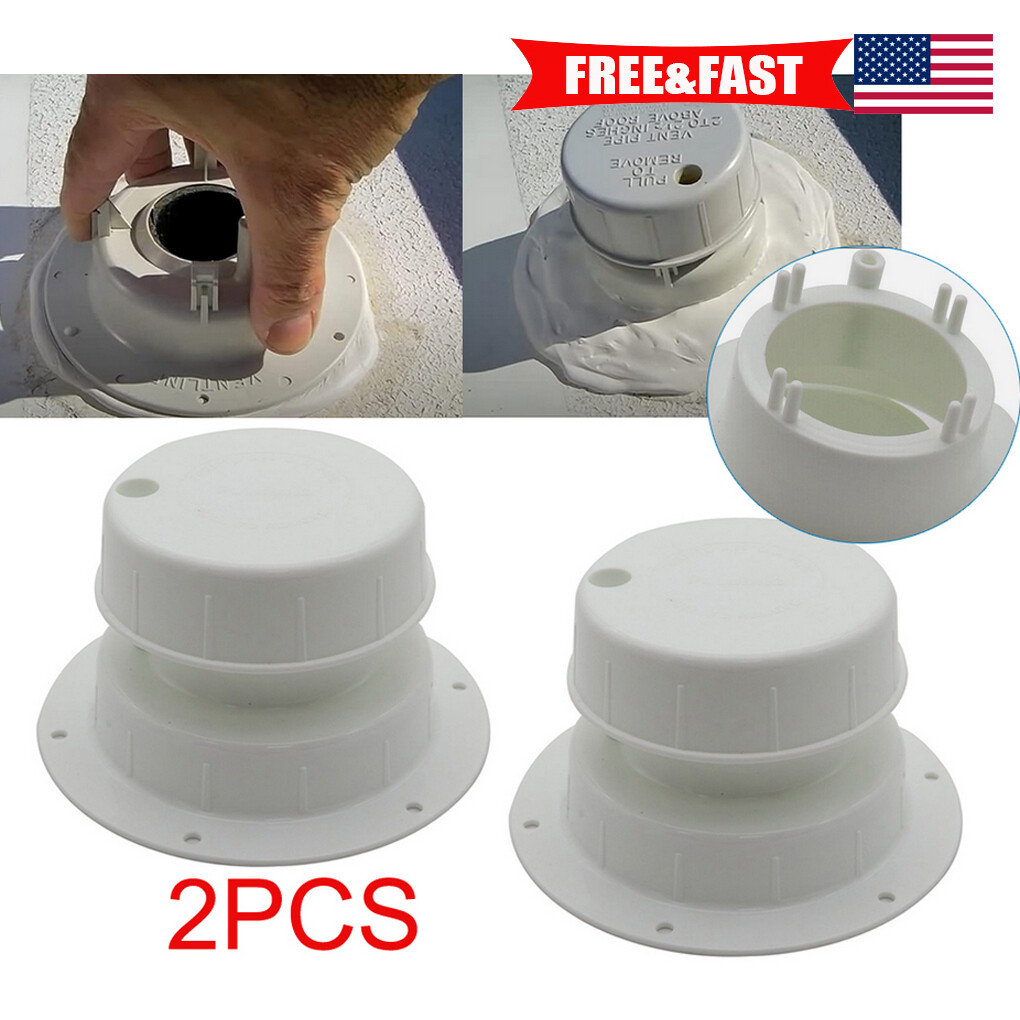 2X RV Plumbing Vent Cap Camper Roof Sewer Vent Cover for 1 to 2 3/8
