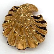 Park Avenue China 24k Gold Oyster Shell Dish Trinket Tray