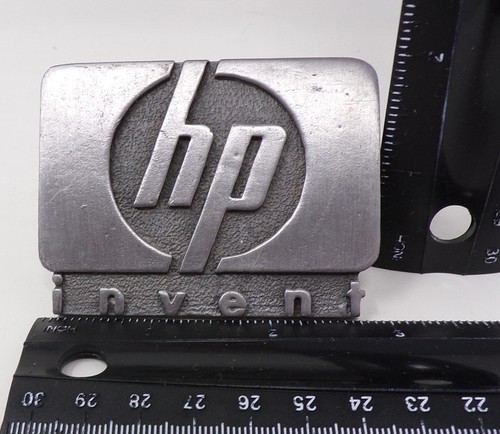 Hewlett Packard HP Invent Pewter Logo Sign Desk Stand Paperwight - Picture 2 of 8