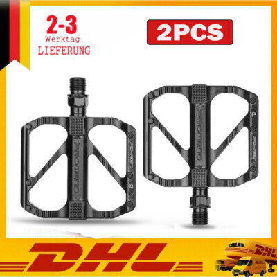 2* Fahrrad Pedale Aluminium Alu Flach Plattform MTB City e-Bike BMX