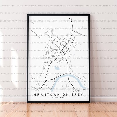 Grantown On Spey Map Poster Print Grantown On Spey Unframed Map Poster Print