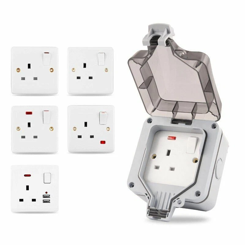 Outdoor wall light cheap with electrical outlet