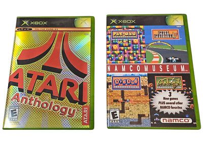 Namco Museum & Atari Anthology Xbox, Both W/ Manuals, Tested, Pac-man + Galaga