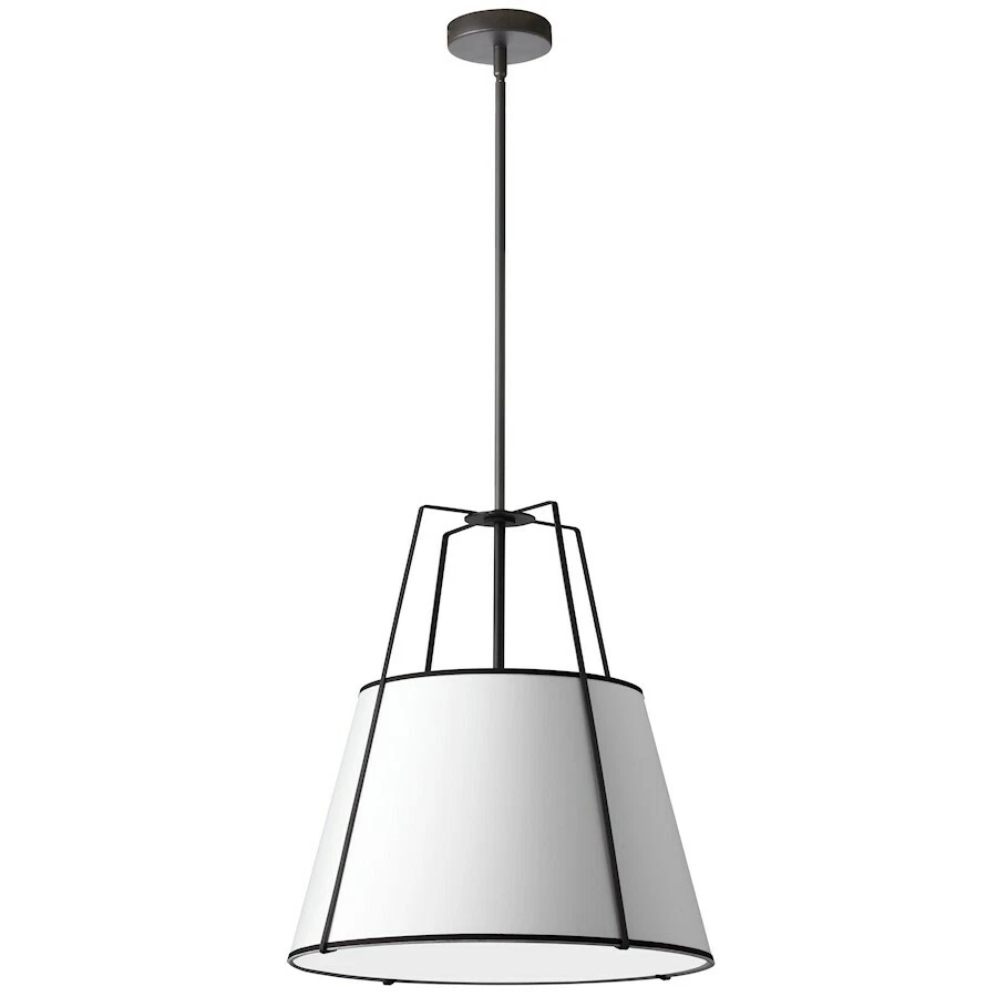 Dainolite 3 Light Trapezoid Pendant Black White 790 Diffuser TRA 3P BK WH