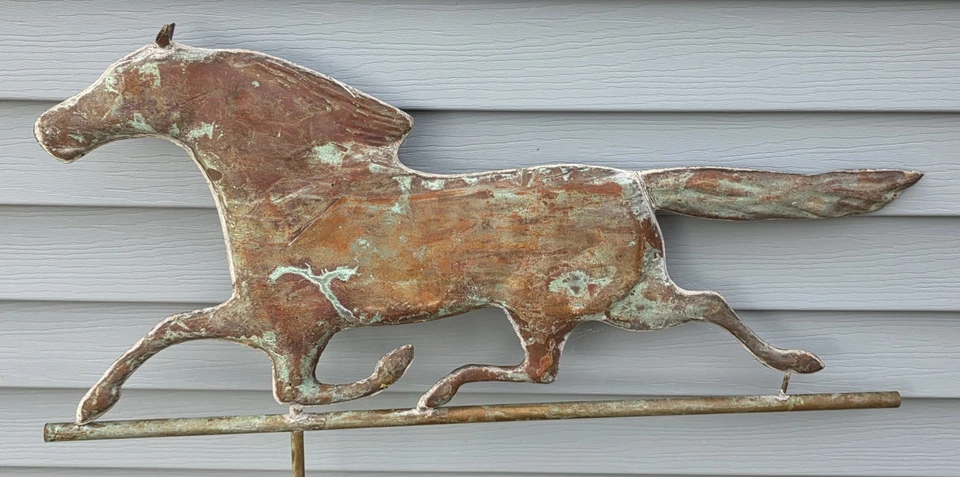 Veleta de cobre vintage para correr caballo exterior grande primitiva 50" Foto 2 de 4