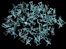 Vintage Lot of 68 Plastic War Green Army Men 1.75"