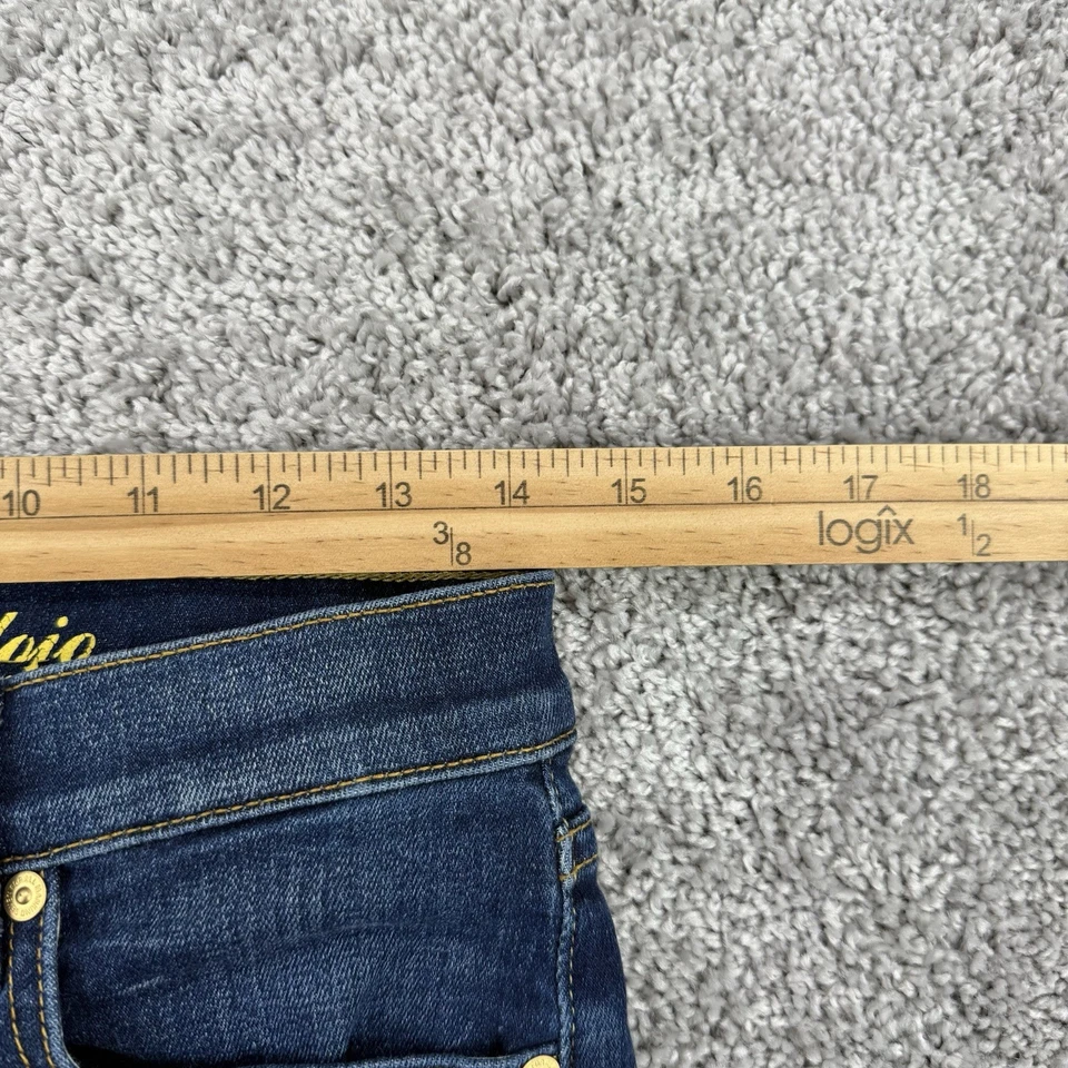 Pantalones de mezclilla para mujer 7 For All Mankind 28 Dojo pierna acampanada dobladillo crudo elástico boho hippie Foto 3 de 4